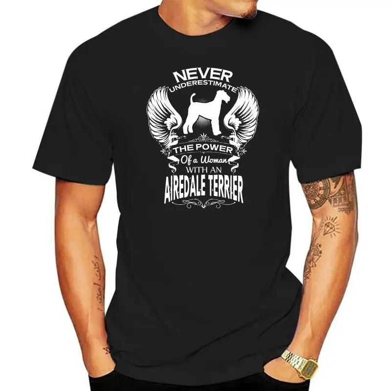 

Airedale Terrier cool Women t-shirt Men Short sleeve WITH A DOG tshirt A WOMEN