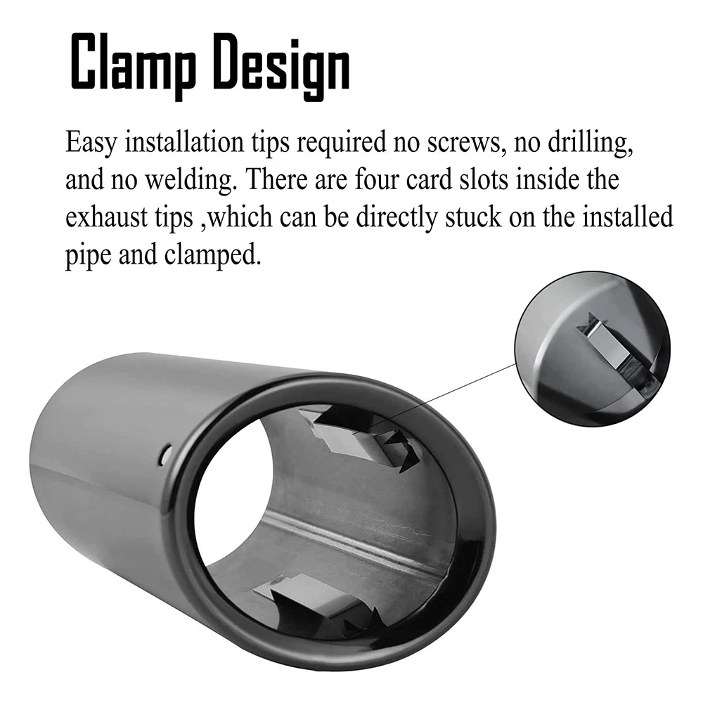 Exhaust Muffler Tip Exhaust Pipe Muffler Exhaust Trim Pipe Exhaust Tip Muffler Pipe Cover Stainless Steel Exhaust Muffler Tailpipe For VW CC Passat Tiguan Audi JETTA SAGITAR POLO GOLF 7