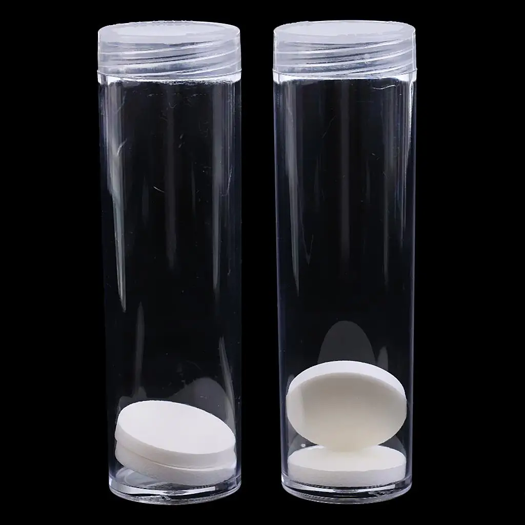 Clear Capsules Storage Case Round Protective Tube 10pcs/pack 27mm