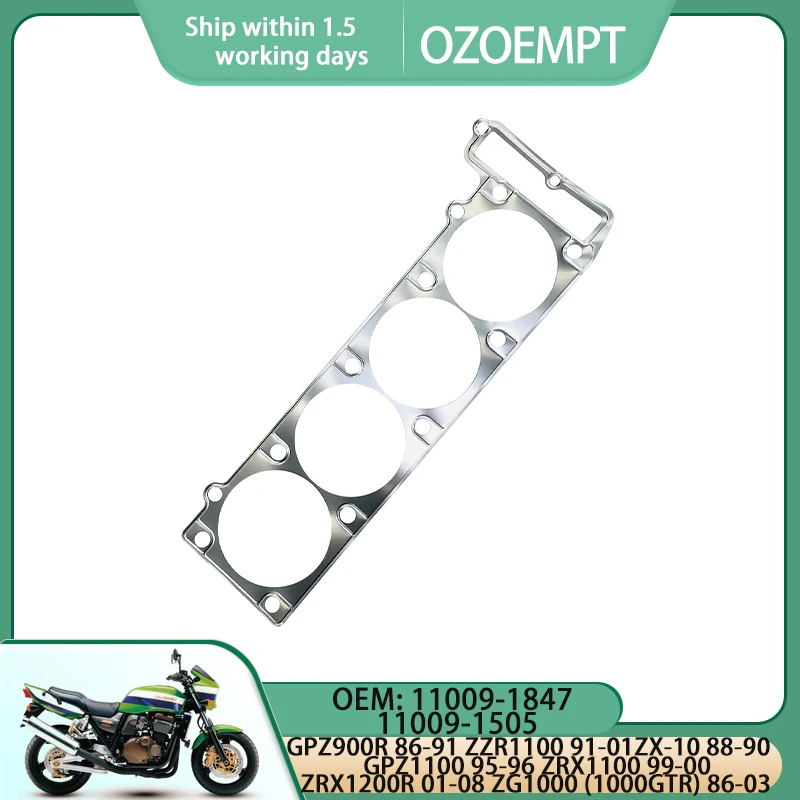 Engine Gasket ZX10 88-90 GPZ900R 86-91 ZZR1100 91-01 GPZ1100 95-96