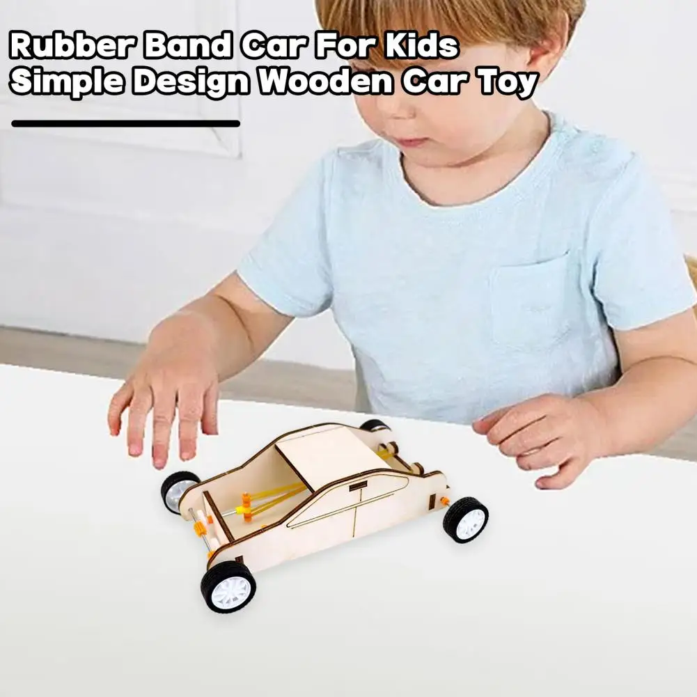 Physics DIY Double Power Rubber Band Car Science Toy School Students Educational Toy Science Experiment Physics Teaching