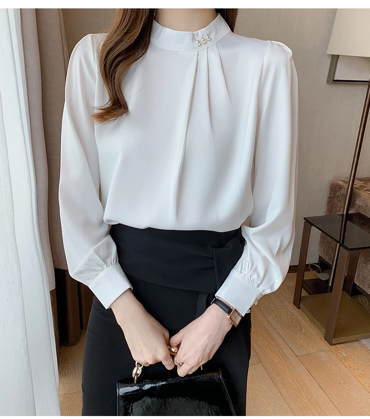 Long Sleeve O-Neck Blouse Women Blusas Mujer De Moda 2023 Casual Chiffon  White Blouse Shirt Women Tops Blusa - China Blouse and Tops price