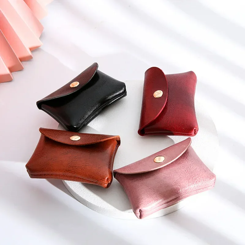 Simple Cute Coin Purse Portable Mini Data Cable Headphone Credit Card Mobile Phone Data Cable Key Organizing Bag Leather Wallet coin purse coin wallet change bag