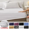 White Fitted Bed Sheets Elastic Mattress Cover Band Anti-slip Adjustable Single Double Bed Covers Pad Protector King 160/180x200 1