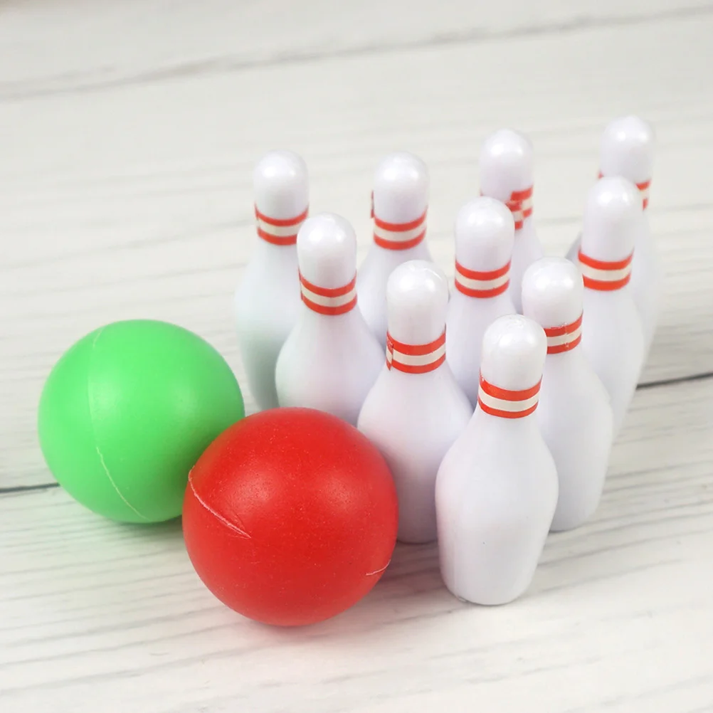 Micro Toys Bowling Ball Model Mini House Supply Room Miniature Plastic Small Accessory Simulated Balls Scene Cakes 2 Sets