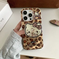 Leopard Kitty Removable Grip Phone Case with Lustre Lining for Realme 11 ProPlus 5G (1)