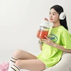 Mini Portable Juicer Wireless Rechargeable USB Sucker Juicing Cup 10-leaf Blade Ice Crusher Smoothie Blender Fruit Mixer 1500ml 2