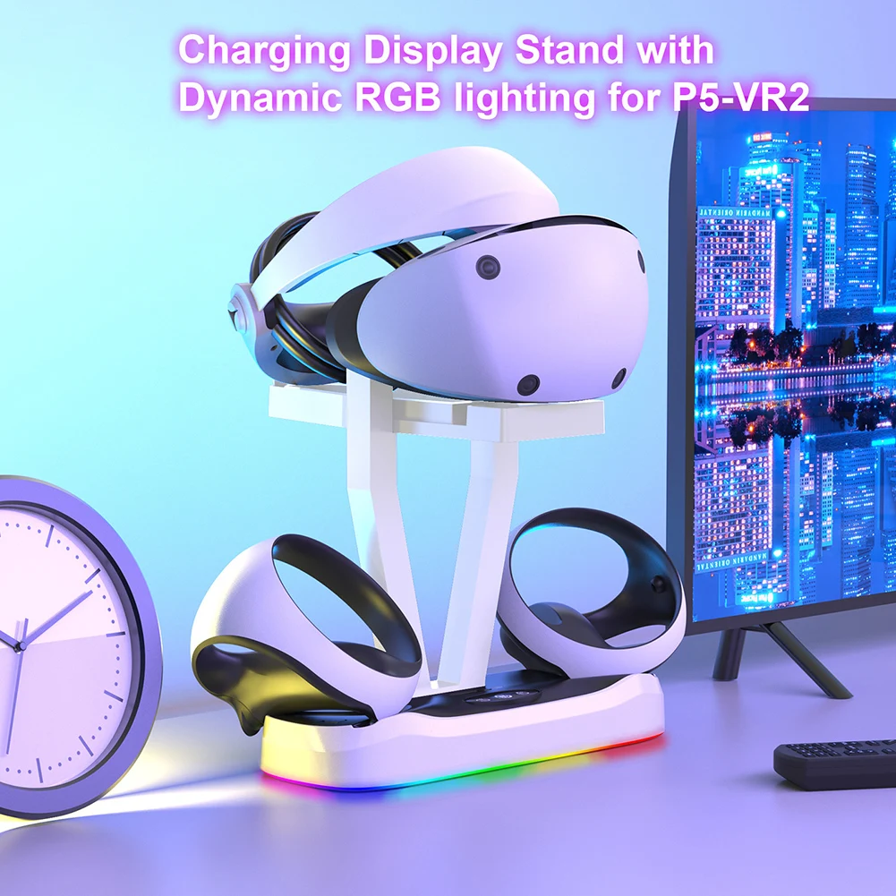 para ps Vr2 Suporte de Carregamento com Display Luz Lidar com Base de Carregamento com Suporte Óculos Gamepad Suporte de Carregamento para Ps5 Acessórios - Image 3