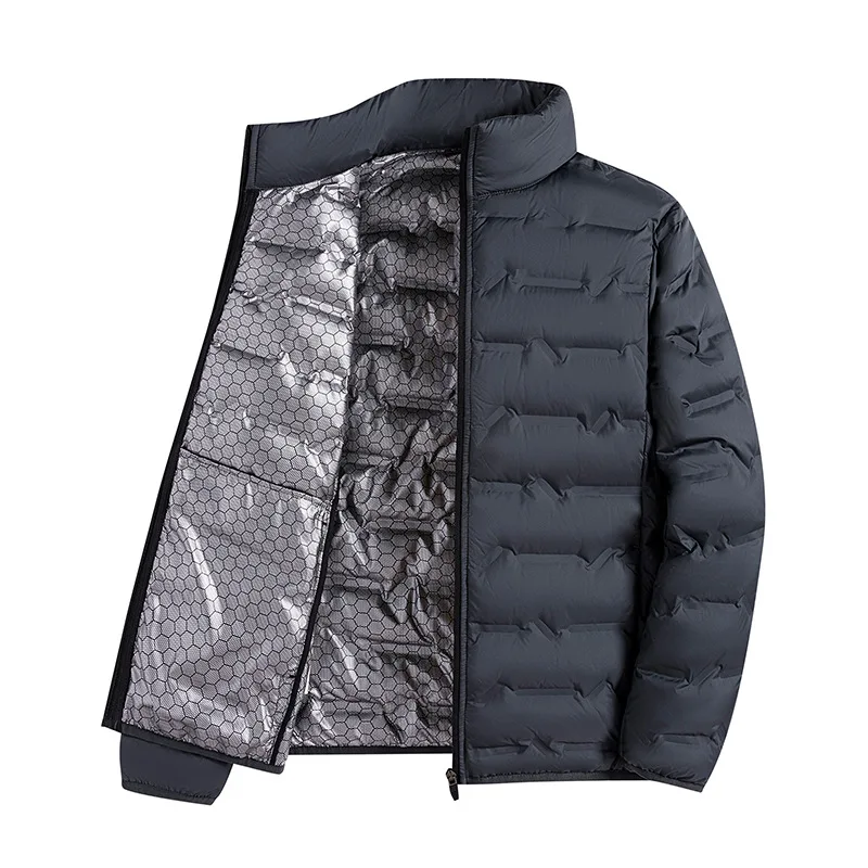 Manteaux en duvet d'oie pour hommes, couleur unie, col montant, fermeture éclair manches longues, décontracté, tendance, nouvelle mode hiver, vêtements de base simples