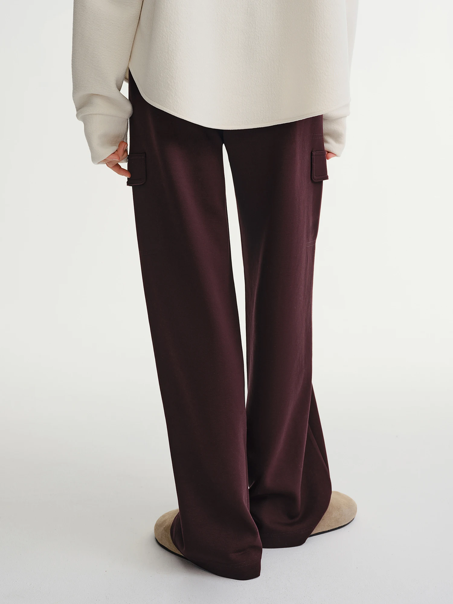 DUSHU Plus-size Women's Oversized Wide-leg Drawstring Cargo Pants Winter 2025 Collection Relaxed Rhythm Casualwear Winter New