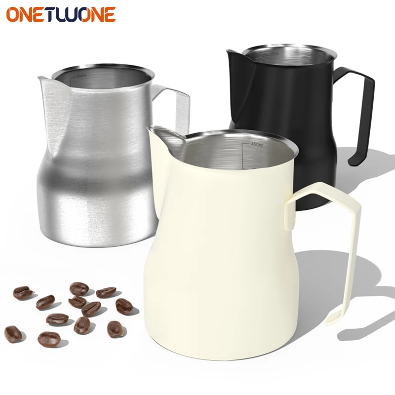 Milk Jugs Pull Flower Cup Stainless Steel Frothing Pitcher Latte