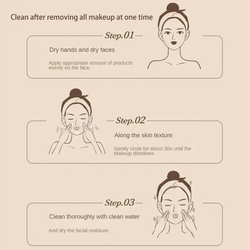 Easy Emulsifying Makeup Remover Oil Deep Cleansing Eye, Lip & Face 3-in-1 Gentle, Moisturizing & Non-Irritating Makeup Remover 6