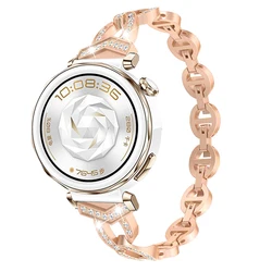 Elegant Diamond Metal Strap Bracelet for Universal 18mm (Rose gold)