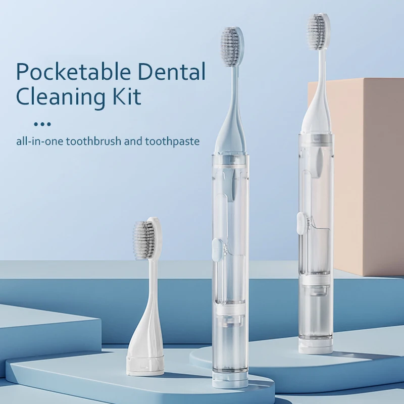 

Portable Folding Toothbrush Set Travel General Orthodontic Toothbrush Soft Bristle Storage Toothpaste All In One oral cleaning