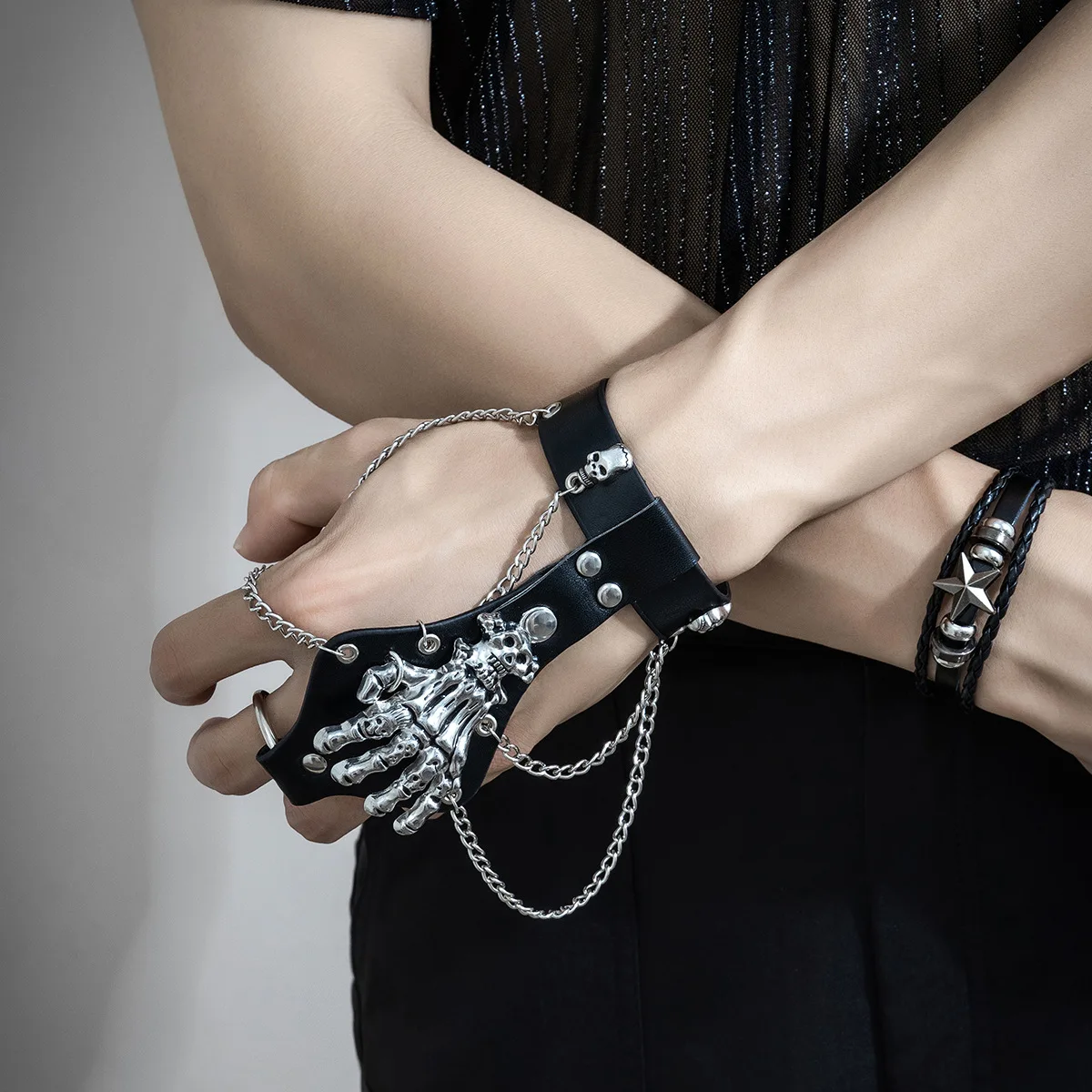 2024 New Emo Punk Gothic Skull Bracelets For Men Women Hip