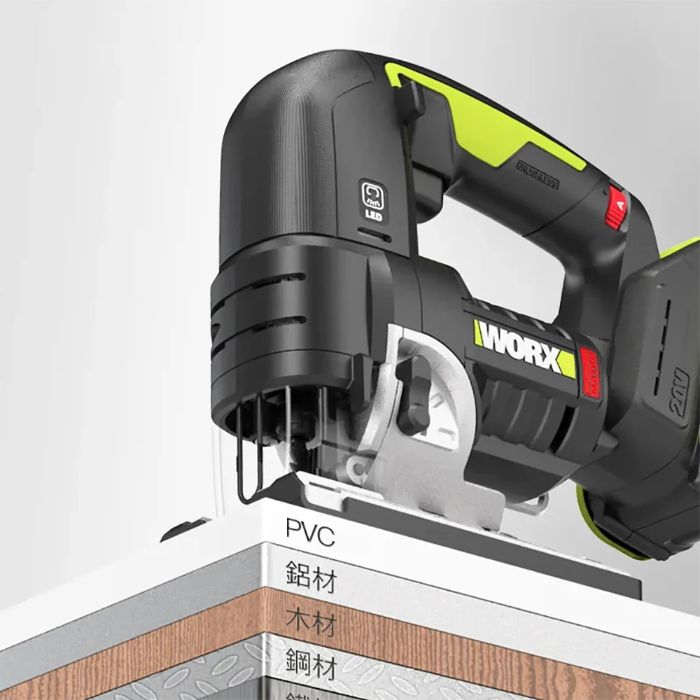 WORX WU550 gergaji listrik tanpa sikat 20V gergaji kurva Lithium