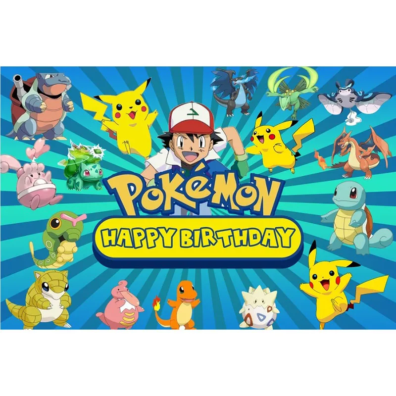 Cartoon Pikachu Theme Birthday Party Disposable Tableware Set Balloons Decorations Photo Props Background Pokemon Party Supplies party supplies