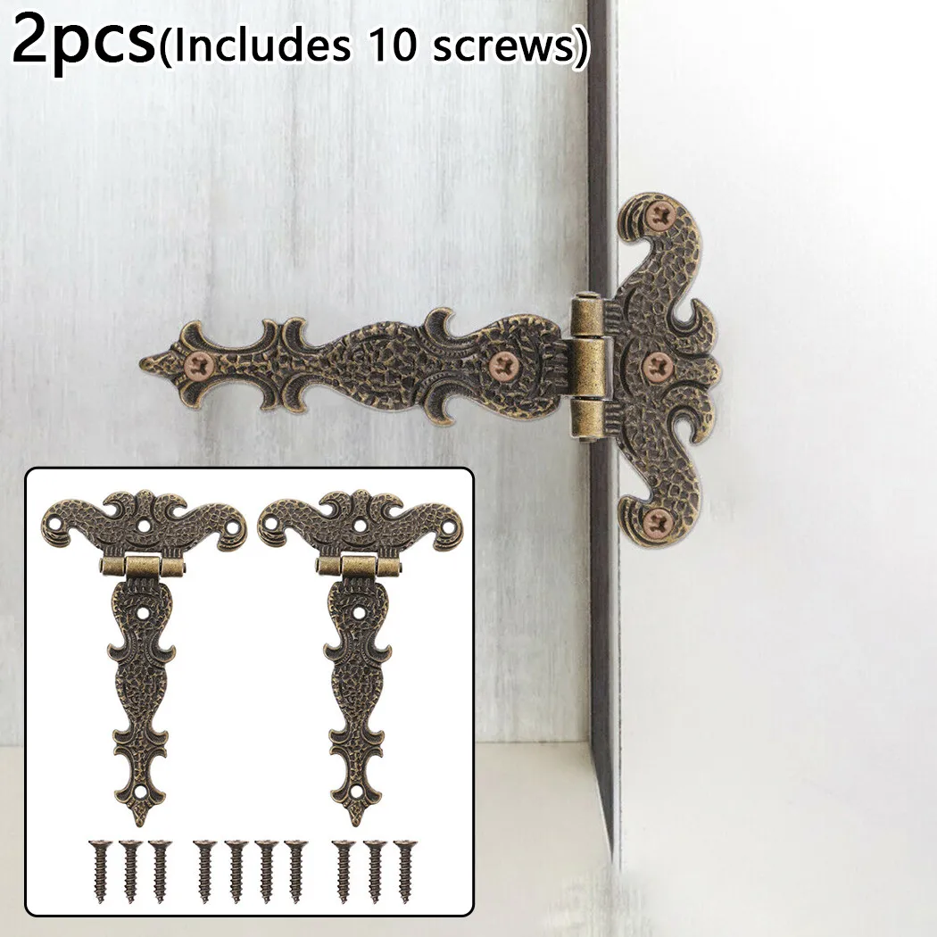 2Pcs Retro Bronze Zinc Alloy Hinge For Windows Cabinet Cupboard Wardrobe Doors Wooden Boxes Jewelry Case Hinges 113*69mm door hinges
