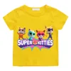 SuperKitties Summer 100% Cotton T-shirt Boy Cartoon Pride Tshirt Short Tops Y2k One Piece Print Anime Tees Kids Clothes Girls 5