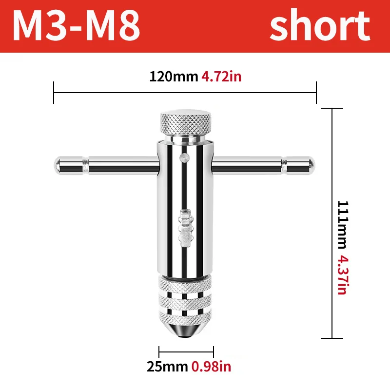 조정 가능한 M3-M8 T-핸들 래칫 탭 홀더 렌치 탭 렌치 드릴 세트 핸드 태핑 도구 나사산 탭 드릴 비트