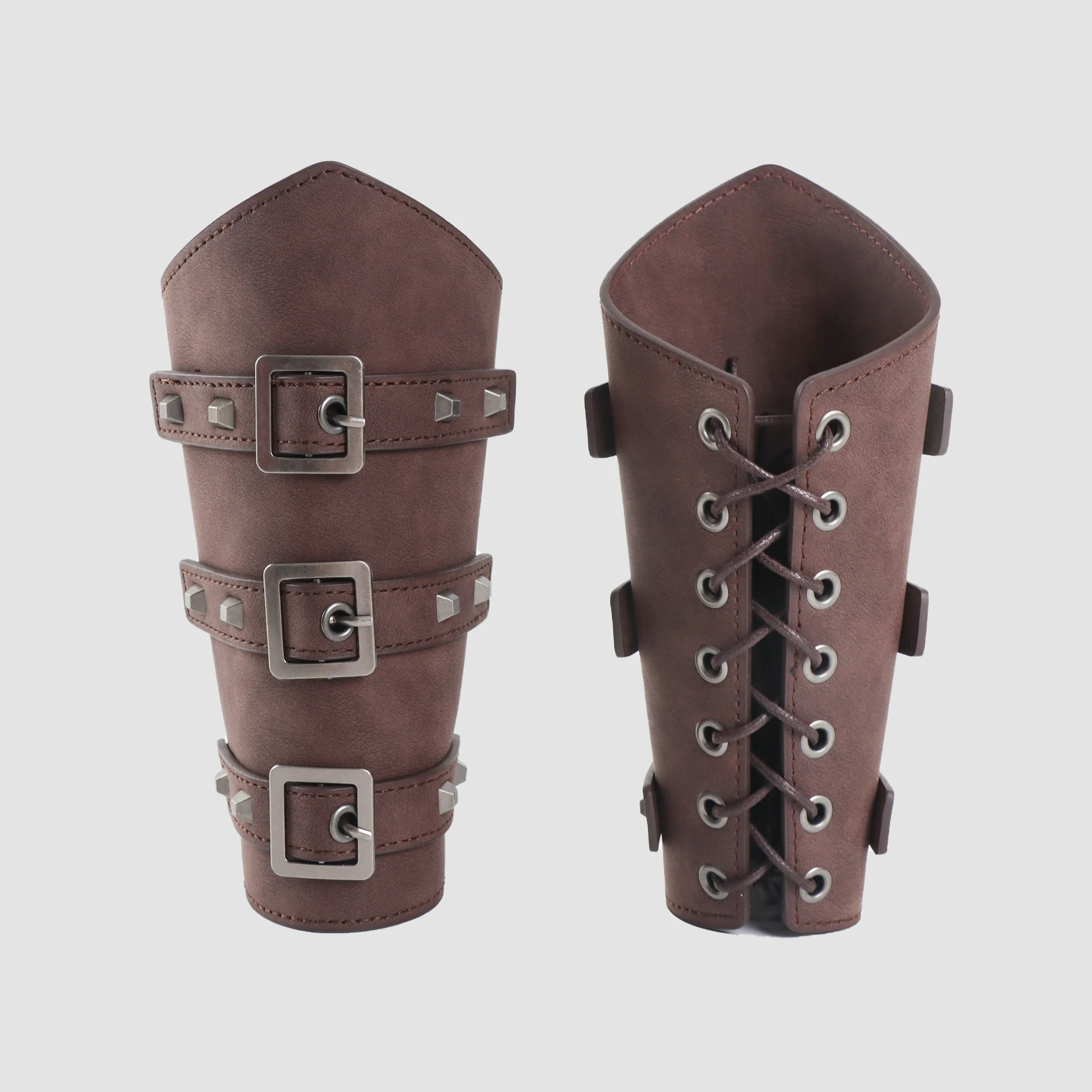 Medieval Men Cosplay Arm Warmers Lace-up Vintage Pirate Knight Gauntlet Wristband Bracer Adjustable Accessories