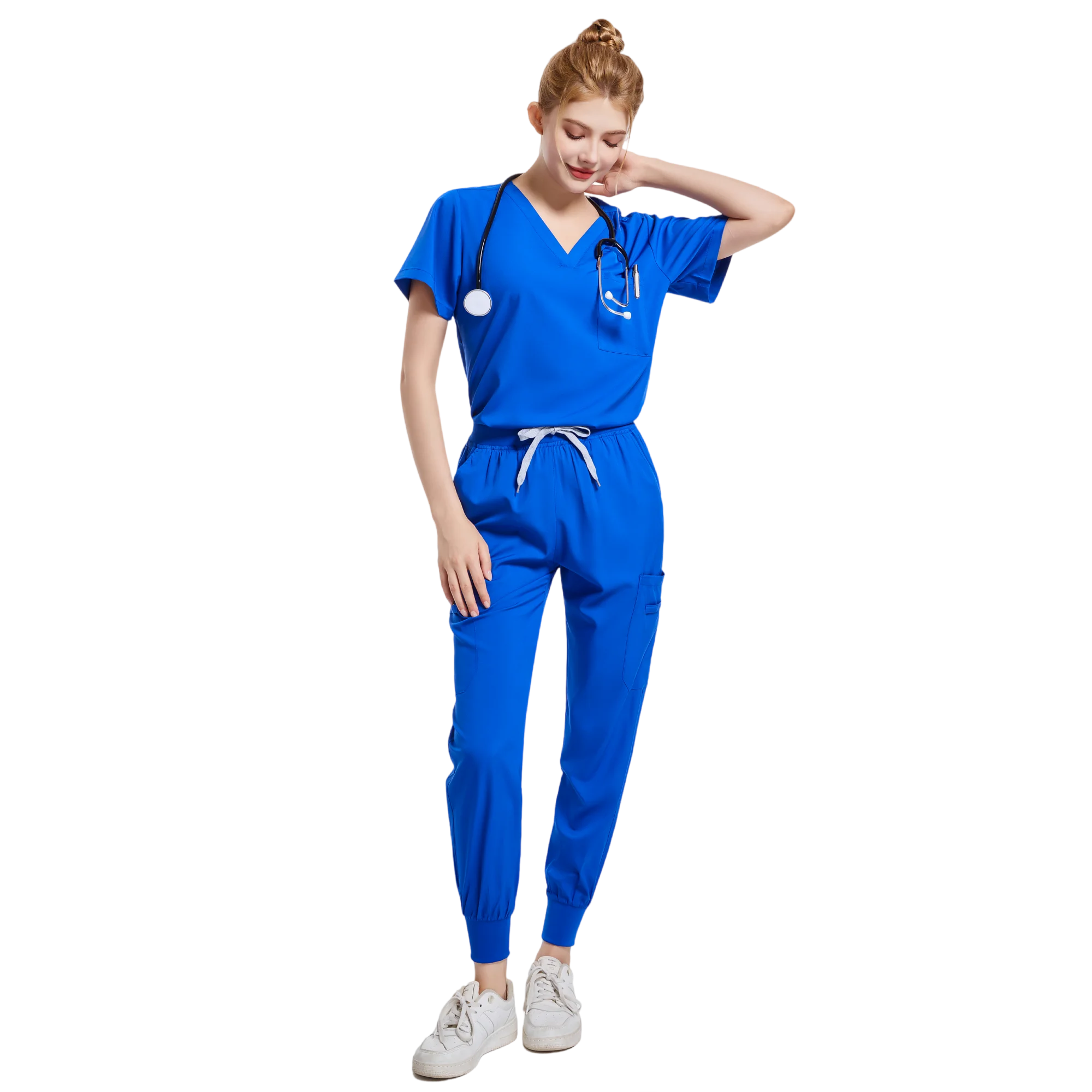 Medical Uniform Spa Uniforms Women Scrubs Jogger Set Medical Uniforms Scrub Top + Pants Lab Coat Nurse Uniform Blouse Medicale Femme Work Wears