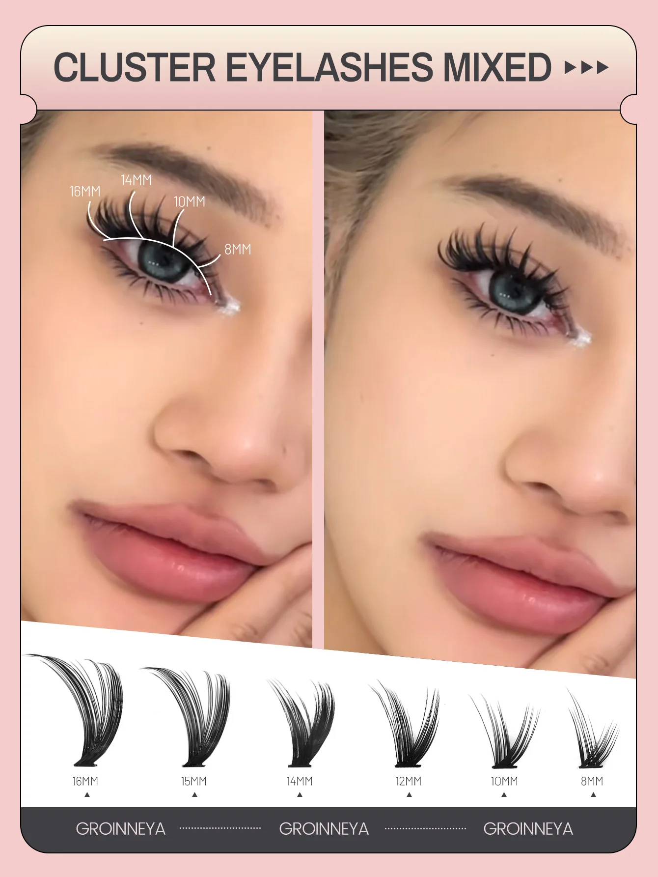 Lashes cluster Natural False Eyelashes Individual Lashes Cluster DIY Lashes Extensions Clusters Lashes Soft  Mink Lash Cluster