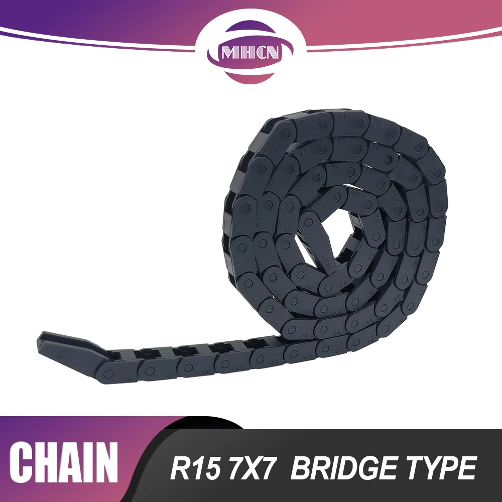 MHCN Cable Chains R18 7x7 Non-Opening Plastic Towline 1 meter length Drag Chain bridge type for CNC Router Machine Tools