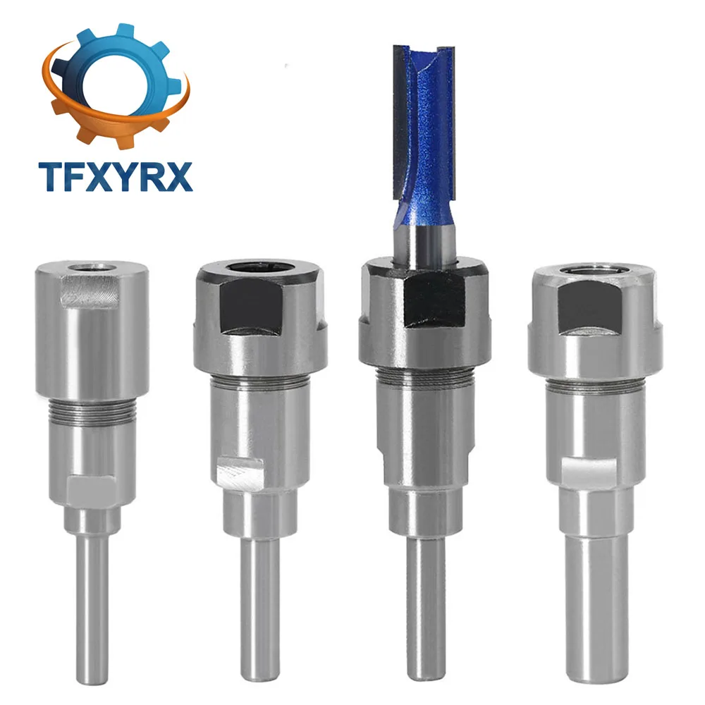 

1pc 6mm 1/4" 8mm 12mm 1/2" Shank Router Bit Adapter Extension Rod Collet Engraving Machine Extension Milling Cutter for Wood