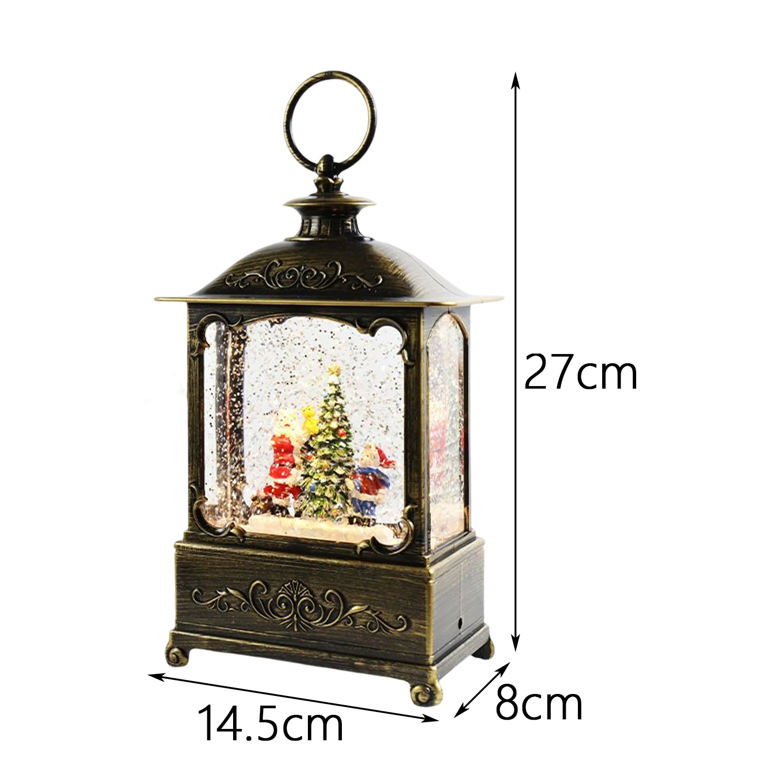 Christmas Crystal Lamp Music Box Glittering Christmas Music Box Lantern Rotating Wind Lamp for Child Birthday Gift
