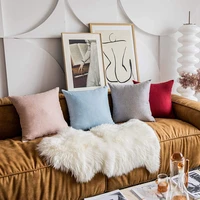 Inyahome 30x50cm 45x45cm Linen Pillow Case Solid Color Pillowcase Sofa Office Chair Lumbar Cushion Cover Anti-Dirty Pillow Cover 2