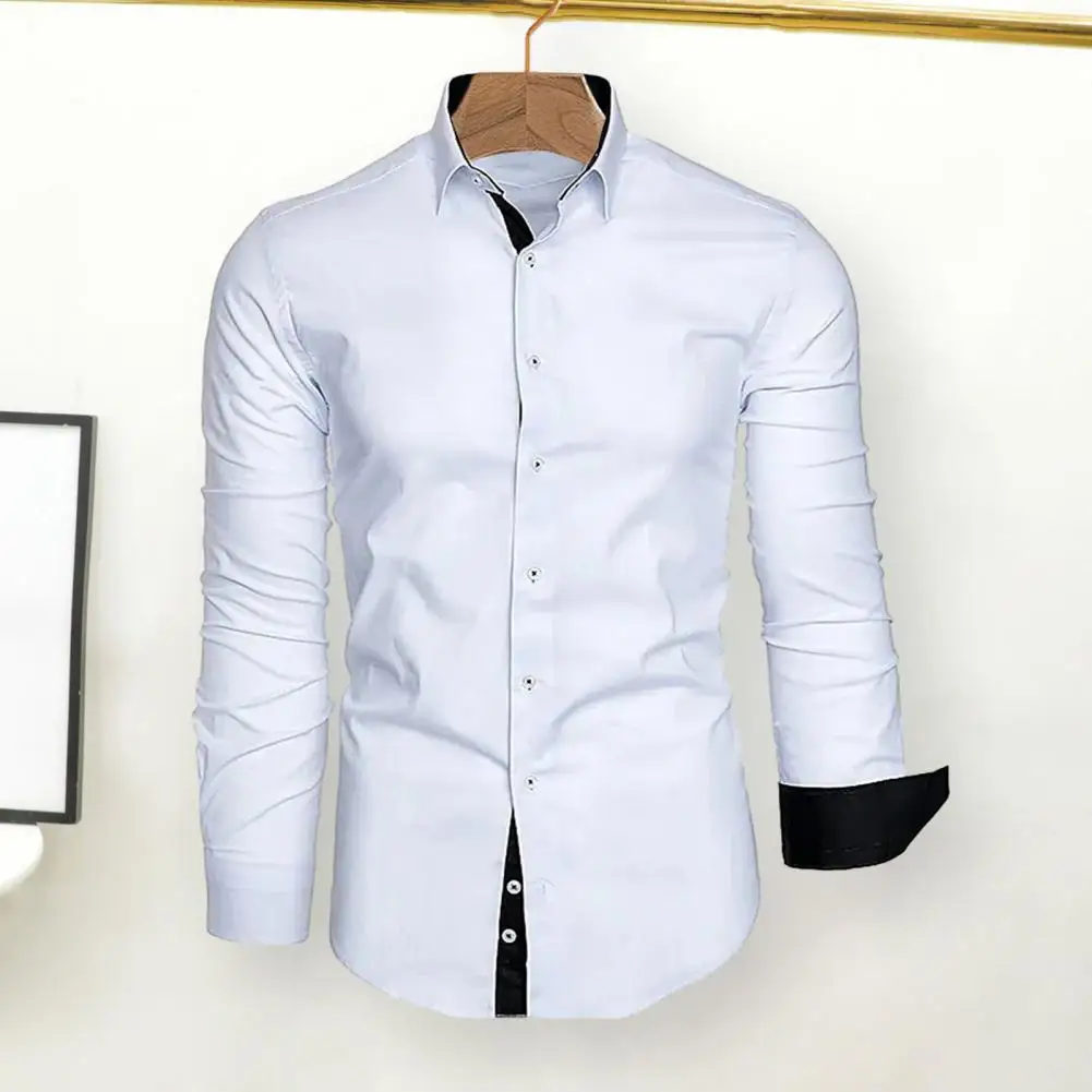 

Men Shirts New Arrivals Slim Fit Male Shirt Solid Long Sleeve British Style Floral Man Men's Shirt Office Business Style