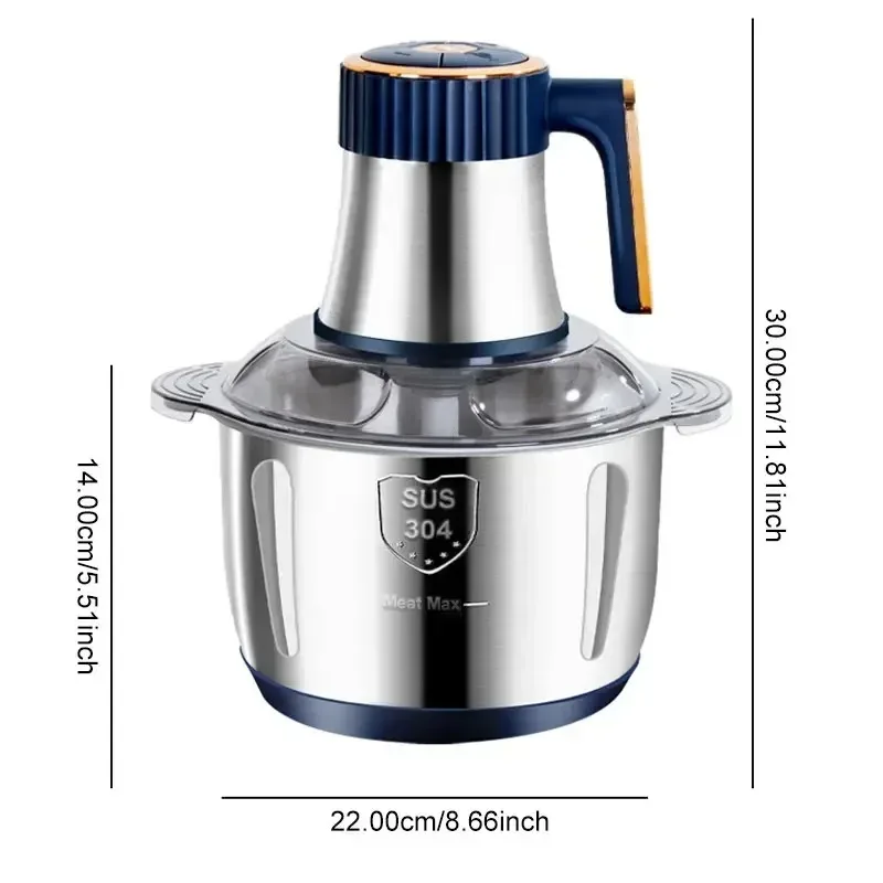 5L Electric Meat Grinders 304 Stainless Steel Food Crusher Multifunctional Vegetable Slicer Chopper Baby Food Processor 110V US 5
