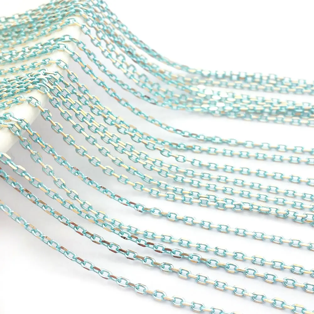 Colorful Copper O Shape Necklace Chain - 5 Meters, 1.5MM
