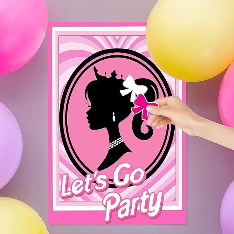 1 Satz lassen Sie uns Party Thema Papier Poster Prinzessin Bogen Aufkleber Bingo-Spiel für Mädchen Geburtstag Junggesellen abschied begünstigt Dekoration