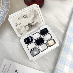 Black & White Solid Color Shiny Luster Nail Polish Gel - Long - Lasting DIY Home Salon (01)