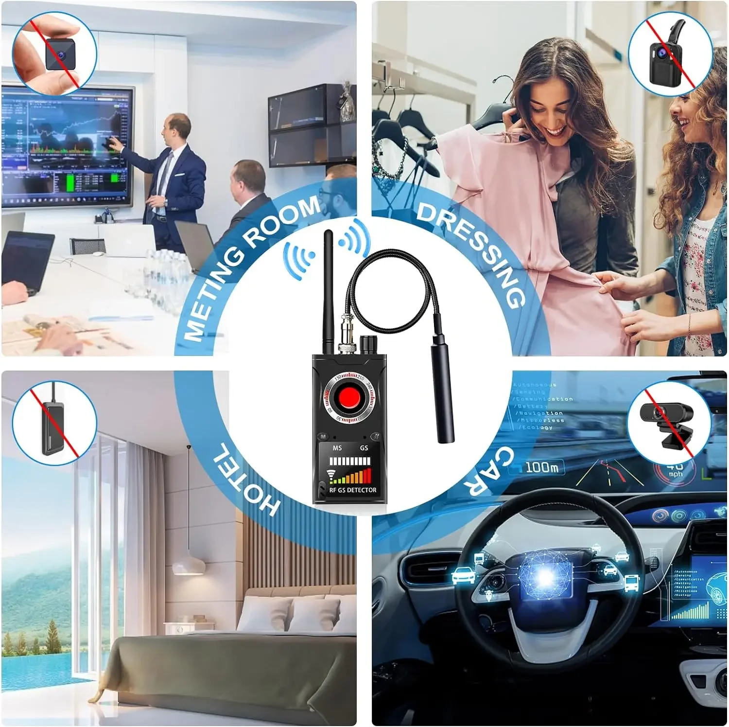 K18S Hidden Camera Finder, Tracker Detector, GPS Detector, Bug Hidden Camera GPS Tracker Finder