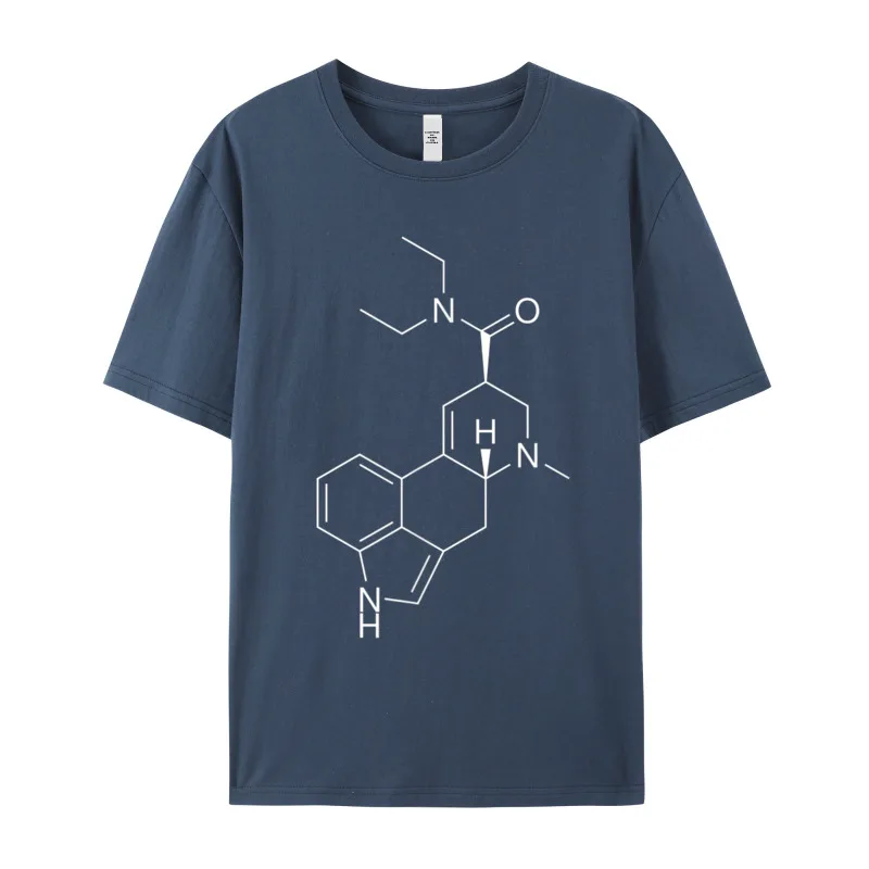LSD Molecule T-Shirt__20406 Funny T-Shirt Grandpa 100% Cotton Father Day Tops & Tees Tee Shirts Short Sleeve Classic Crew Neck LSD Molecule T-Shirt__20406 navy