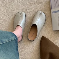 Bailamos Women Split Toe Fur Slippers Tabi Ninja Slip On Flats Round Toe Shallow Lazy Boat Slingback Mules Shoes Soft Warm Loafe - Image 4