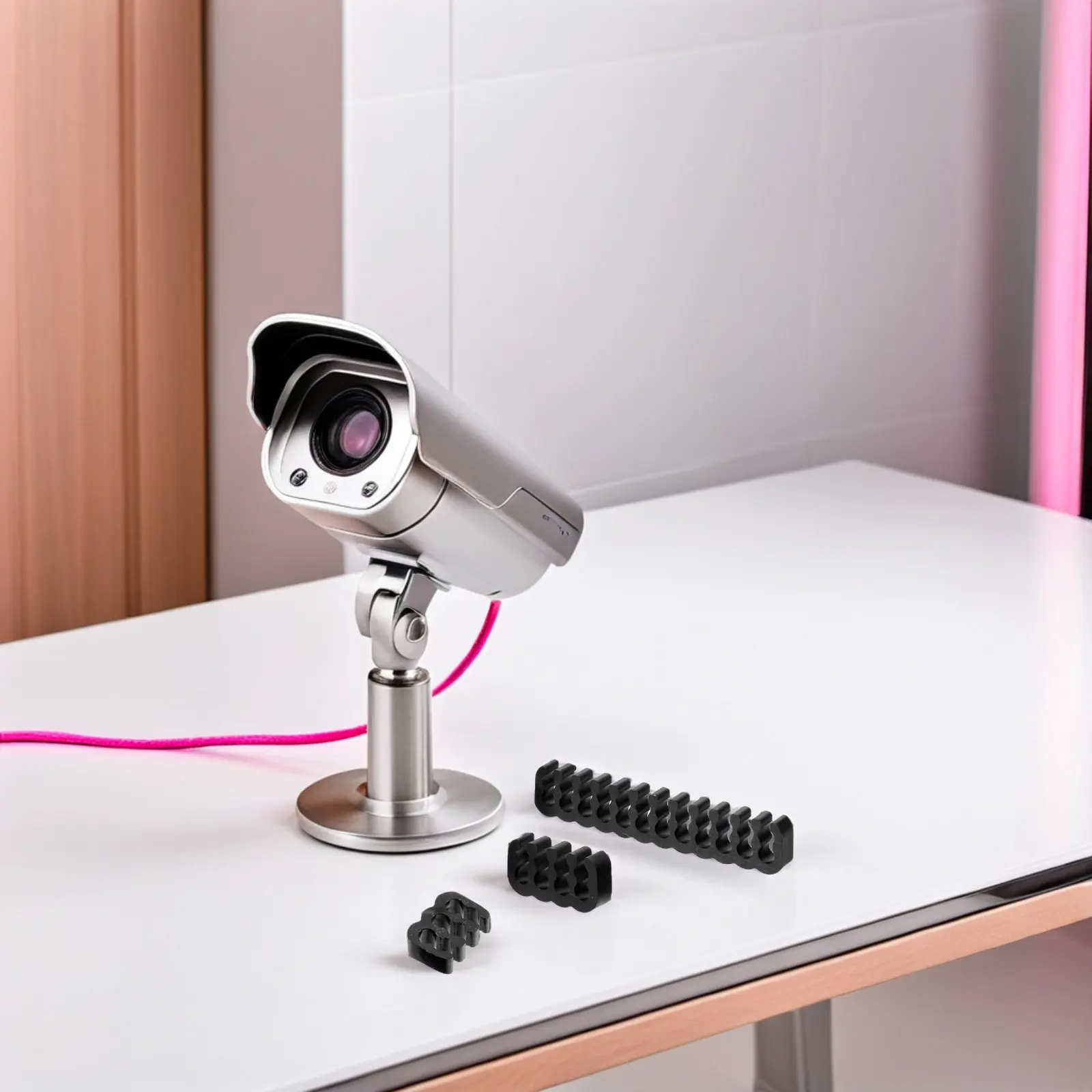 24개 데스크 케이블 정리용 빗 - 충전 케이블용 플라스틱 코드 홀더 클립 USB 연장 코드 책상 아래 와이어 관리용