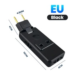 Compact 4 - in - 1 Foldable EU Plug Power Adapter with 180° Rotation (Black)