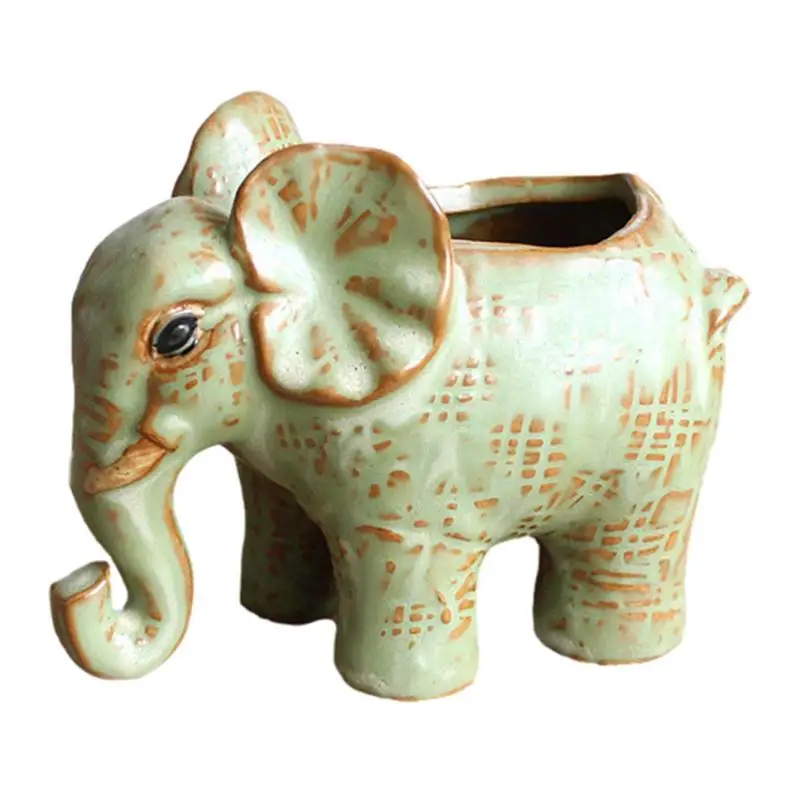 

Ceramic Planters For Indoor Plants Cute Indoor Planters Plant Pots Desk Decor Succulent Pots Elephant Figurine Orchid Pot Small