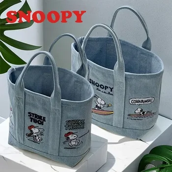 Borsa Tote Snoopy per Donne, Carina Borsa a Tracolla con Cartoni Animati, per Viaggi, Shopping, Scuola, Ufficio, Borsa per il Pranzo