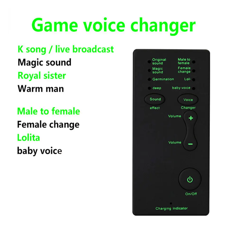 Voice Changer Device 7 Sound Changeing Modes Headphones Microphone Modulator for PS4 Xbox Computer PC Phone Tablet Kids