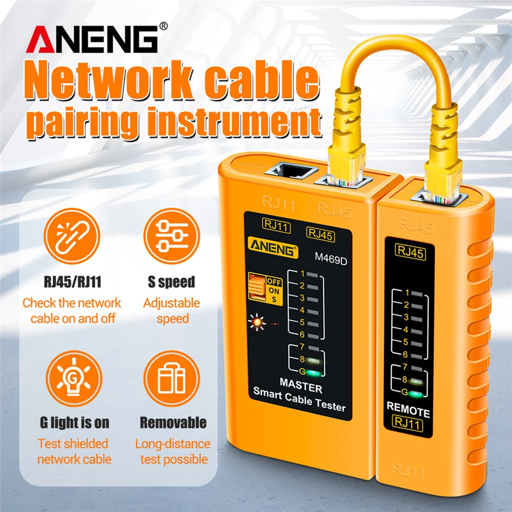 ANENG M469D RJ45 RJ11 Network Cable Tester LAN Cable Networking Repair Wire Telephone Line Detector Tracker Spectrum Analyzer network cable tester spectrum analyzer