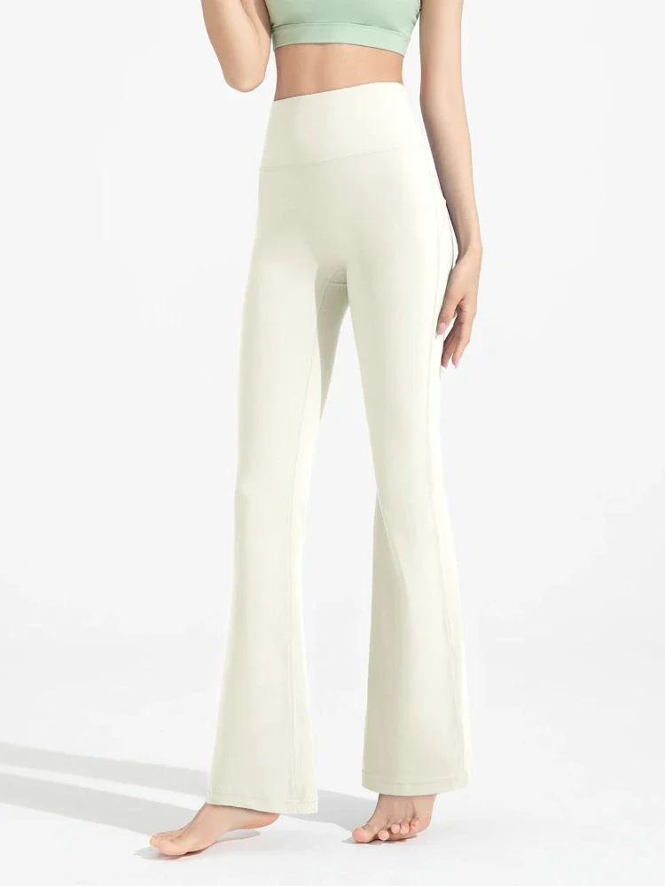 2024 New Trousers Women Clothing Flare Pants High Waisted Buttocks Lifted Sports Flared Fitness Solid Wide Leg Pants Clothes