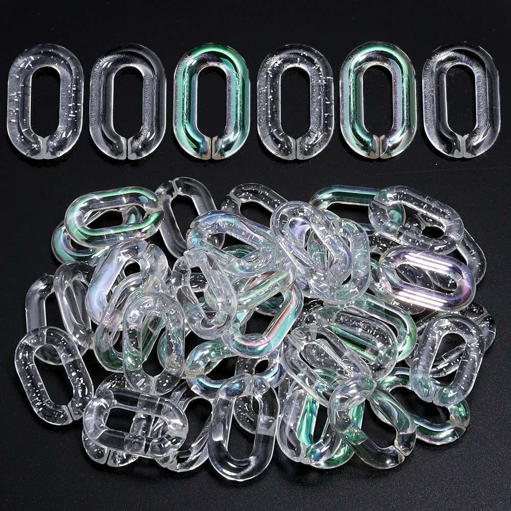 20 teile/los Hohe Helligkeit Transparent Acryl Schnalle Kette Link Kette Stecker Für Schmuck Machen Armband Halskette Großhandel