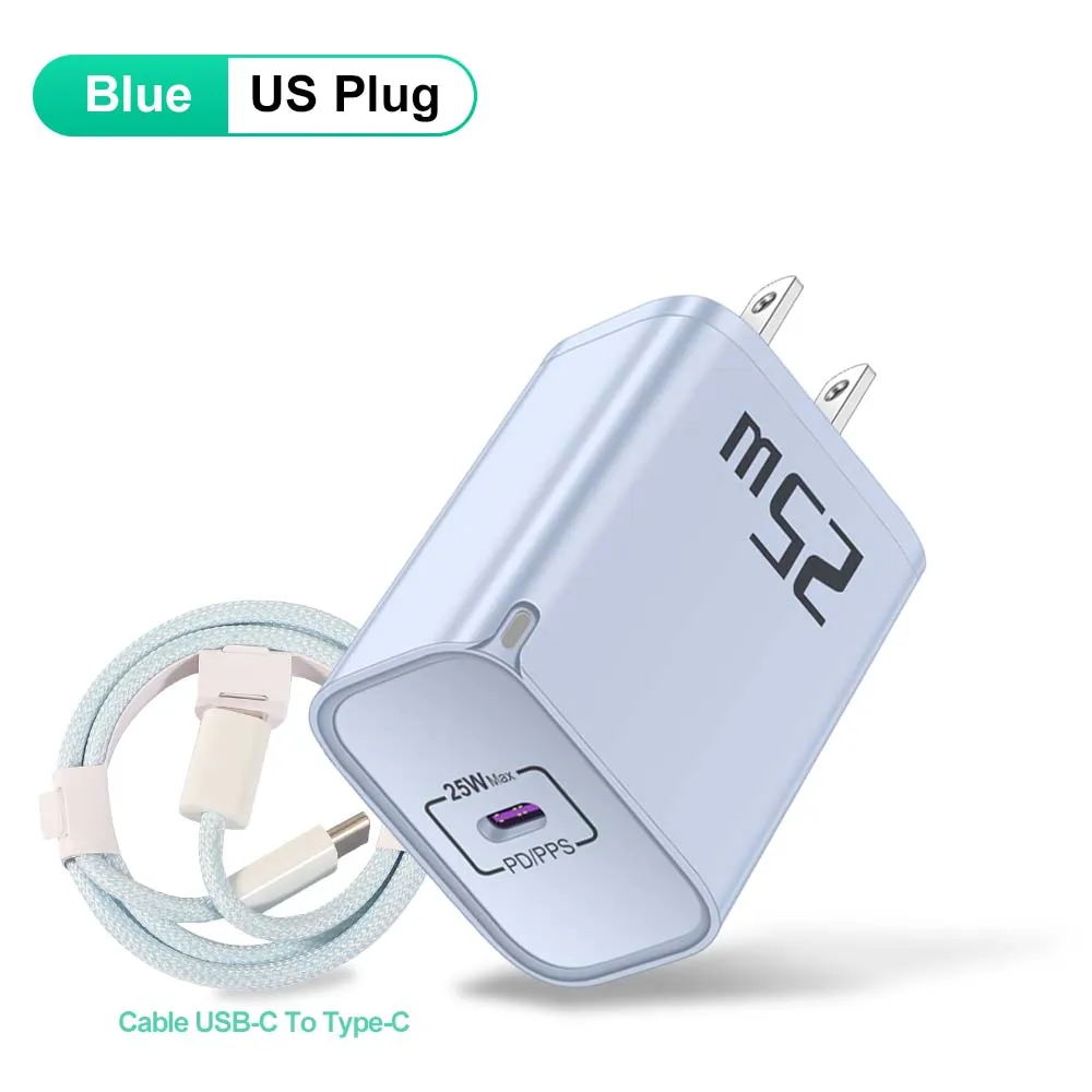 Caricatore iPhone Certificato Apple MFi, Caricabatterie USB C da 25W per iPhone 14/13/12/11/Pro Max Plus Mini SE XR X XS 8 7 6, Caricabatteria i Phone Veloce con Cavo Lightning da 1m