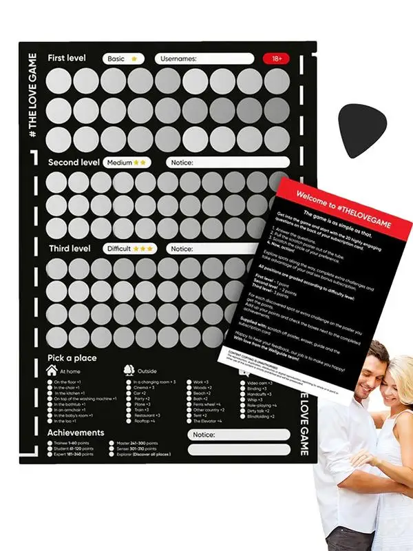100 Things To Do Between Couples Adventures Couple Game Bedtime Calendar Poster 100 Dates List Bedroom League of Legends Poster Anime Poster Vintage Posters Poster Prints DIY Poster Sticker Movie Poster