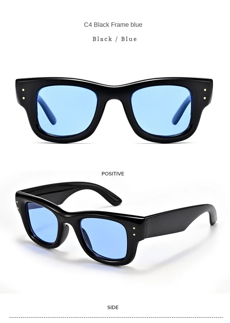 Retro Herren-Sonnenbrille im quadratischen Design für Damen, Vintage Luxus-Designer-Sonnenbrille mit Nieten, modische Pfeil-Sonnenbrille, UV400-Schutz. – Detail 10